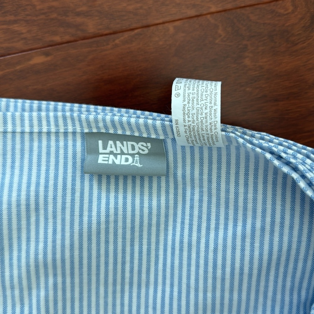 Lands' End King Oxford Cloth Cotton Flat Sheet - Picture 2 of 4